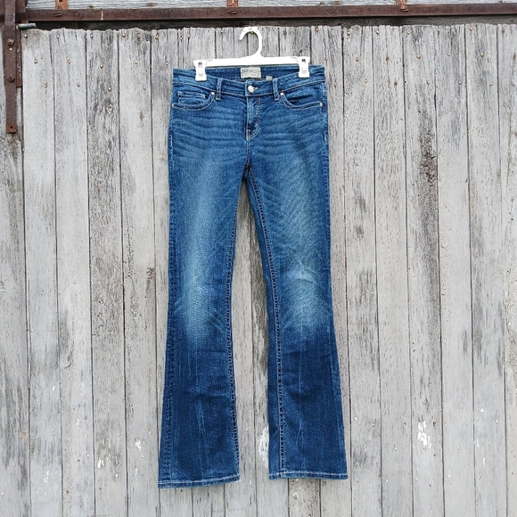 BKE Payton Bootcut Womens 27X33  Dark Wash Fade Cotton Stretch Low Rise Y2K - Picture 1 of 5